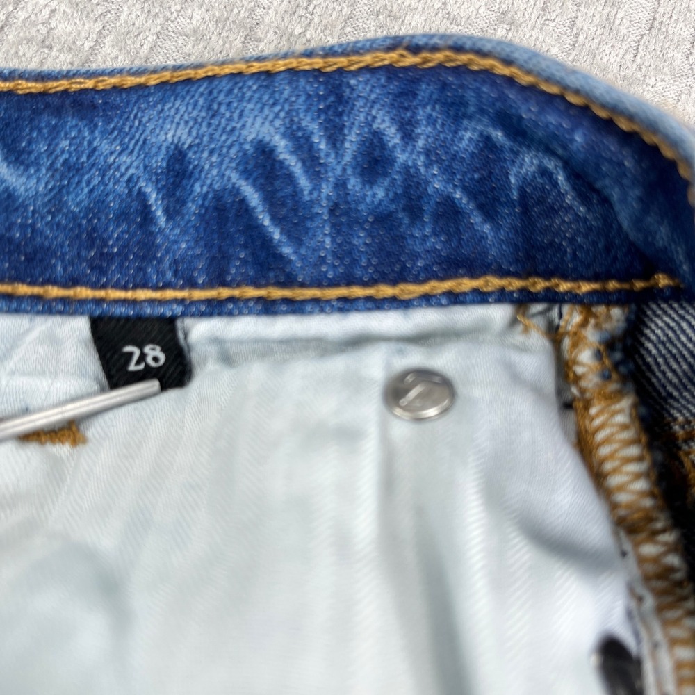 7 For All Mankind Dojo Bootcut Jeans Women 28x33.5 Blue Ultra High Rise Flare - Picture 4 of 16